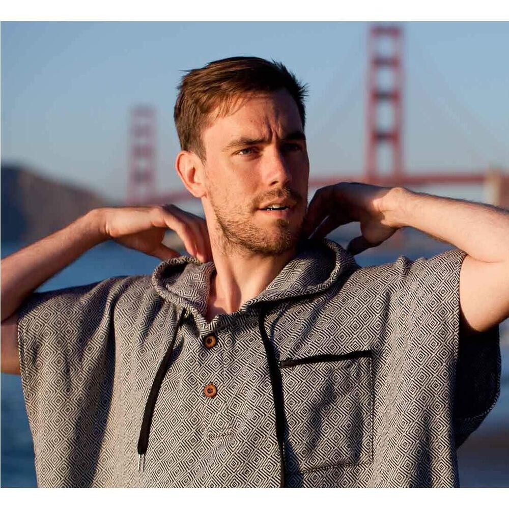 Surf Poncho - 100 Cotton Adult Hooded Changing Towel | Grey - Picture 5 of 8